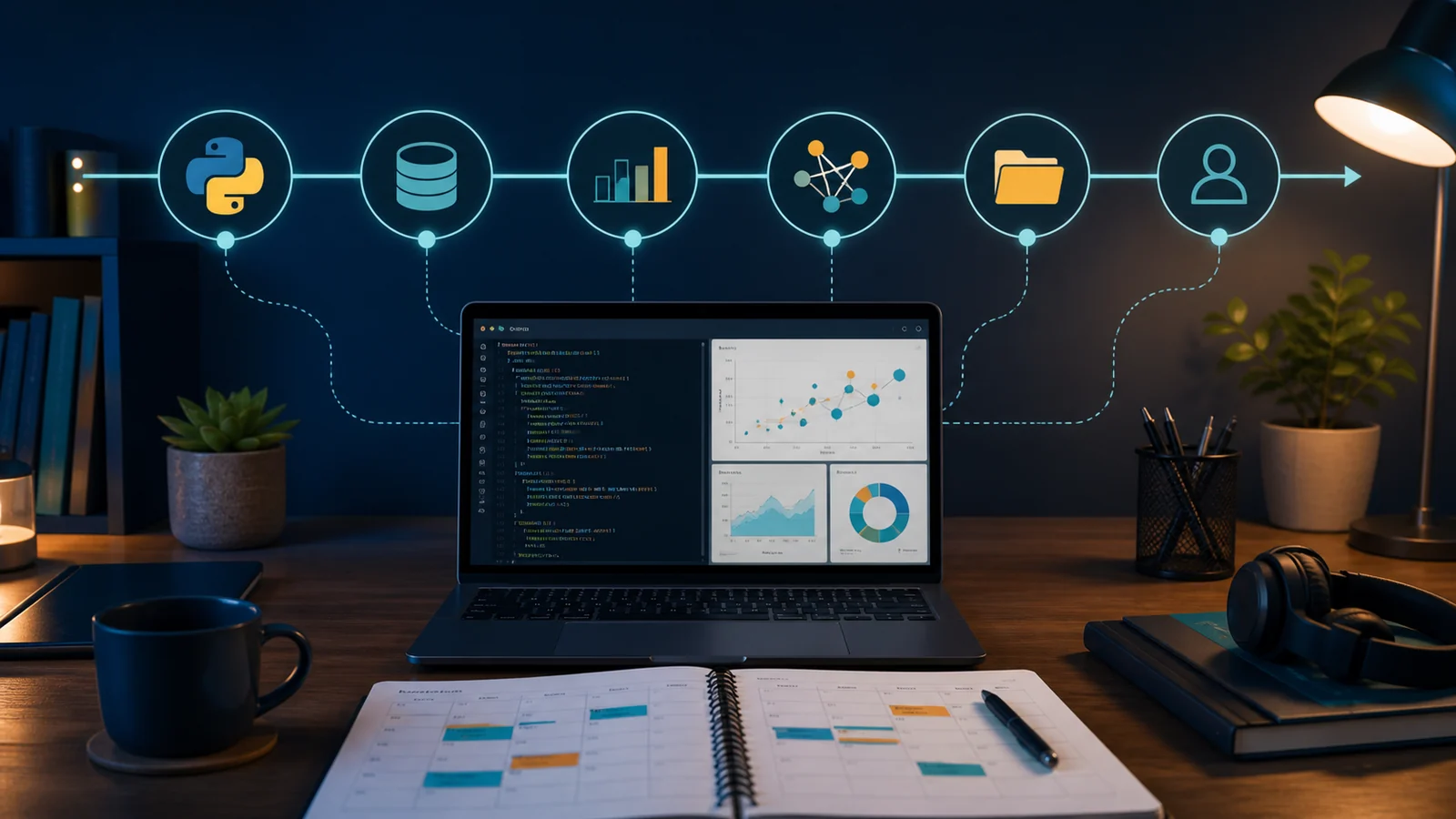 A data-science learning path from foundations through projects and interviews