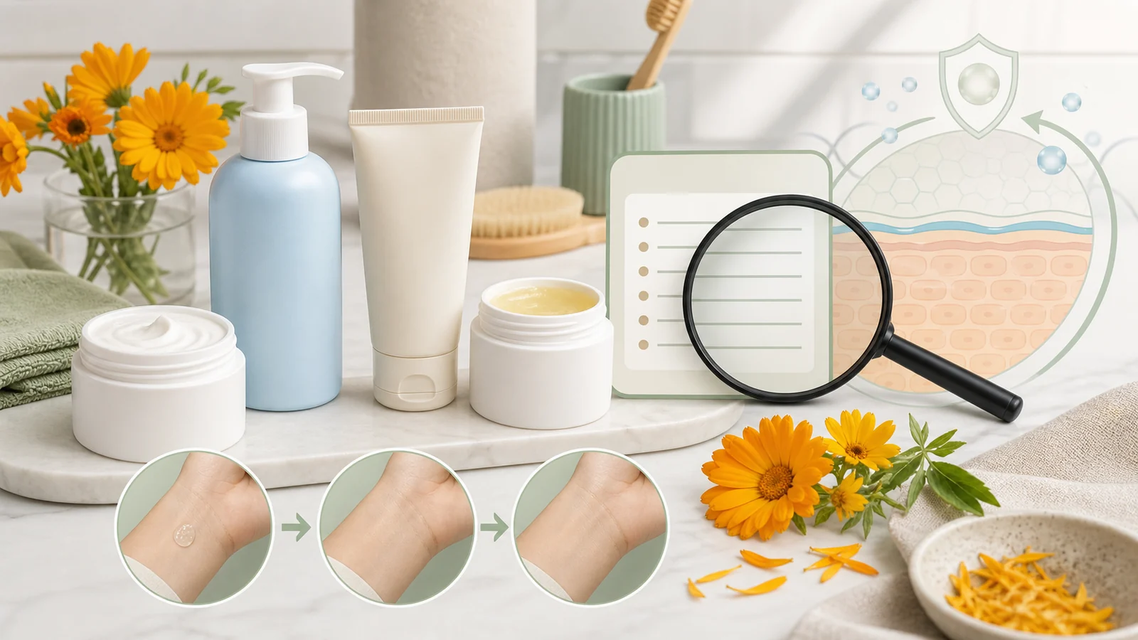 Sensitive-skin products compared with ingredient review and patch testing