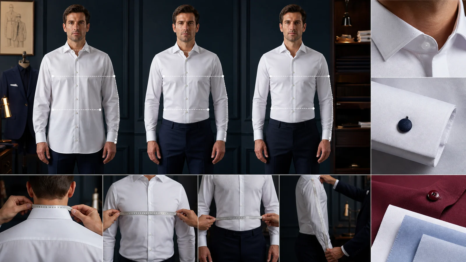 Dress-shirt fits and neck, chest, waist and sleeve measurements compared