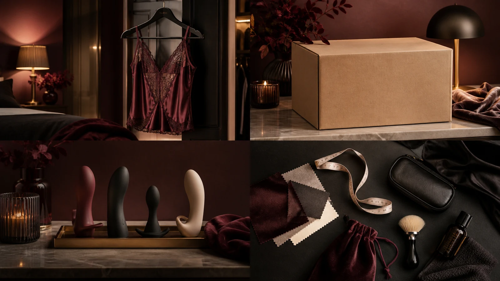 Discreet adult wellness shopping with material, fit, care, storage and delivery checks